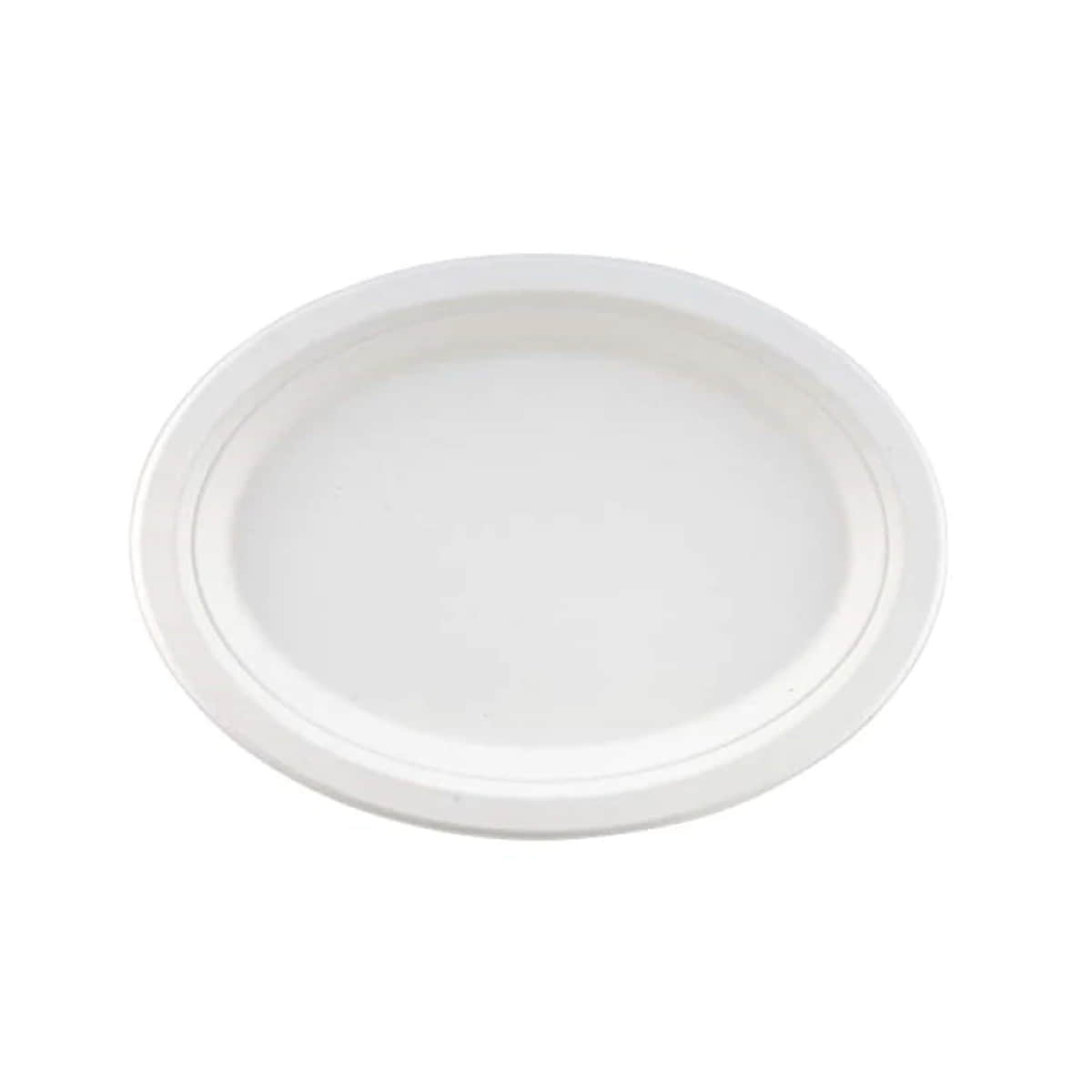 10'' x 7.5'' x 1'' Sugarcane Oval Plate